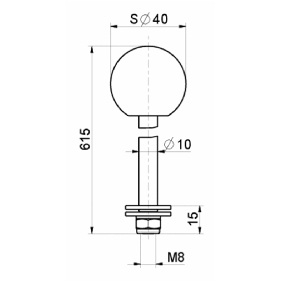 Tige de transport ergonomique pour déplacement facile, inox, lg 560mm-Lire la description
