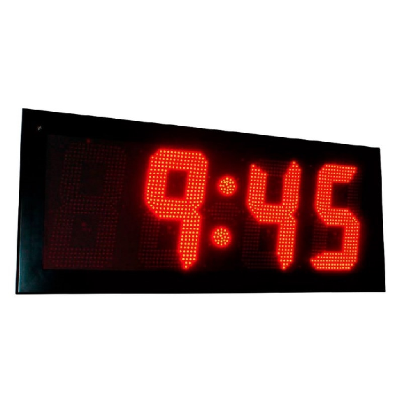 Horloge 4 DIGITS 400mm ROUGE, IP54, 230VAC synchronisée HDT-Lire la description