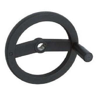 Volant de manœuvre, noir, alu moulé Type: 80 d=160mm, alésage 14mm-Lire la description