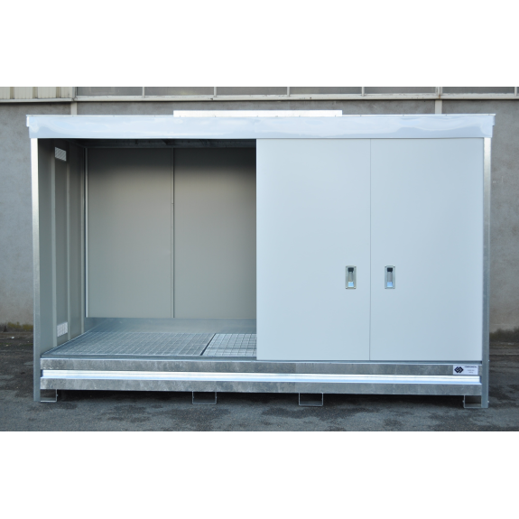 Conteneur Compack 8 fûts/2 IBC hauteur standard avec portes Conteneur Compack 8 fûts/2 IBC hauteur standard avec portes-Lire la description