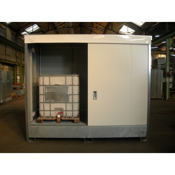 Conteneur Compack 8 fûts/2 IBC hauteur standard avec portes Conteneur Compack 8 fûts/2 IBC hauteur standard avec portes-Lire la description