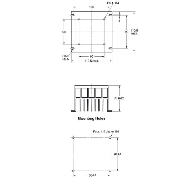 Dissipateur montage sur rail DIN pour G3NA-240B-UTU, G3NA-250B-UTU-Lire la description