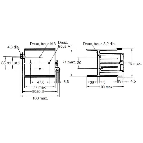 Dissipateur montage sur rail DIN pour G3NA-240B, G3NA-440B-2-Lire la description