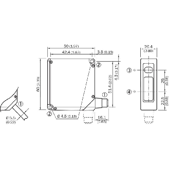 Laser de mesure CMOS P=60-210mm 4-20mA, PNP (x2), M12 8P-Lire la description
