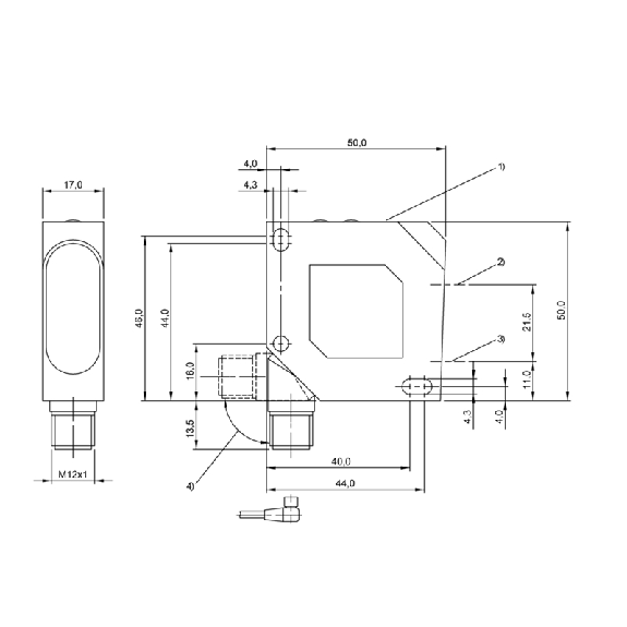 Laser de mesure P=80-300mm 4-20mA PNP (x2) / M12 8P Laser de mesure P=80-300mm 4-20mA PNP (x2) / M12 8P-Lire la description