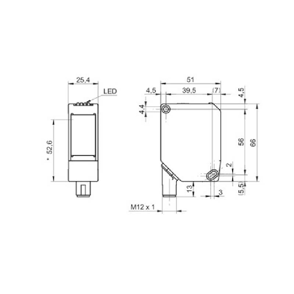Laser de mesure Point 4-20mA+PushPull P=200-4000mm / M12 5P-Lire la description