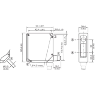 Laser de mesure CMOS P=100-500mm 4-20mA, PNP (x2), M12 8P-Lire la description