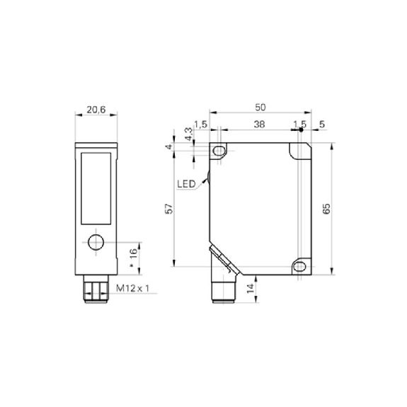 Laser de mesure Point 4-20mA+PNP P=30-50mm / M12 5P Laser de mesure Point 4-20mA+PNP P=30-50mm / M12 5P-Lire la description