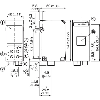 Laser de mesure P=75-125mm 4-20mA, PNP(x3), RS485 / HRS 12P-Lire la description