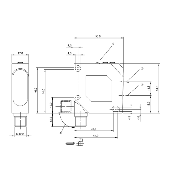 Laser de mesure P=45-85mm 0-10V / M12 4P Laser de mesure P=45-85mm 0-10V / M12 4P-Lire la description
