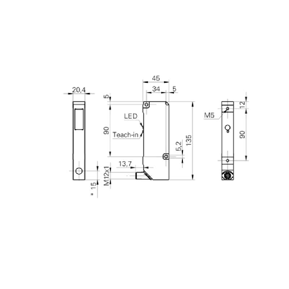 Laser de mesure Point 4-20mA/0-10V+PNP P=200-1000mm Teach / M12 8P Laser de mesure Point 4-20mA/0-10V+PNP P=200-1000mm Teach / M12 8P-Lire la description