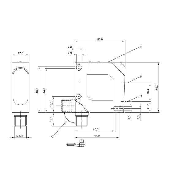Laser de mesure P=30-100mm 4-20mA PNP LO/DO / M12 8P Laser de mesure P=30-100mm 4-20mA PNP LO/DO / M12 8P-Lire la description