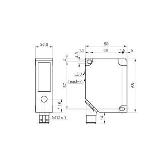 Laser de mesure Ligne 4-20mA/0-10V+PNP P=30-130mm / M12 8P-Lire la description