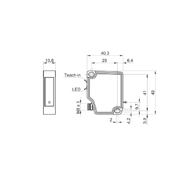 Laser de mesure Ligne P=50-550mm 0-10V/0-5V IO-Link / M08 4P Laser de mesure Ligne P=50-550mm 0-10V/0-5V IO-Link / M08 4P-Lire la description