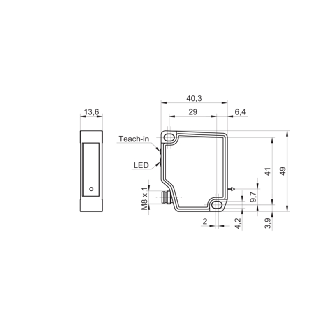 Laser de mesure Ligne P=50-550mm 0-10V/0-5V IO-Link / M08 4P-Lire la description