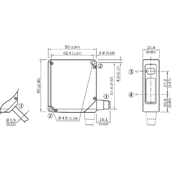 Laser de mesure CMOS P=100-400mm 4-20mA, PNP (x2), câble 2m Laser de mesure CMOS P=100-400mm 4-20mA, PNP (x2), câble 2m-Lire la description