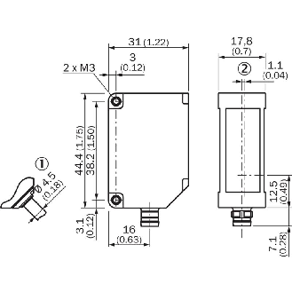 Laser de mesure P=50-250mm PNP/NPN / M08 4P-Lire la description