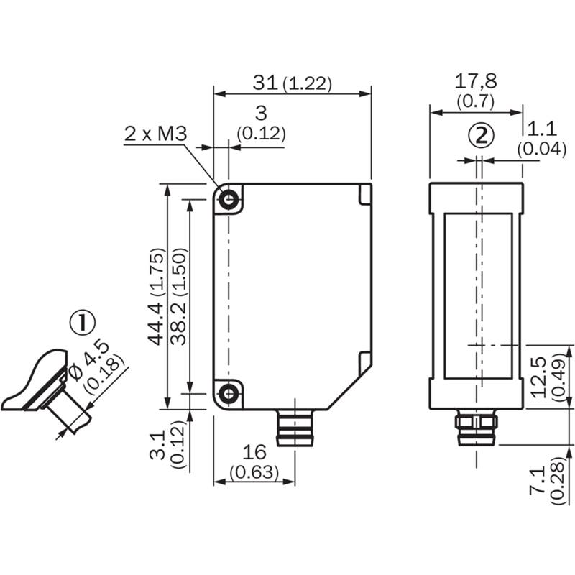 Laser de mesure P=50-250mm PNP/NPN / M08 4P Laser de mesure P=50-250mm PNP/NPN / M08 4P-Lire la description