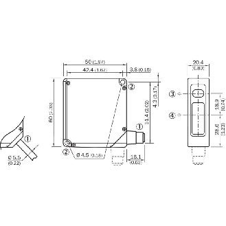 Laser de mesure CMOS P=40-60mm 4-20mA, PNP (x2), M12 8P-Lire la description