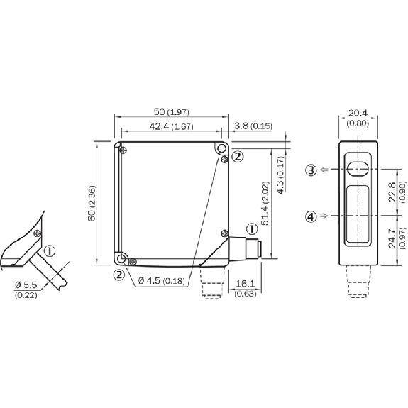 Laser de mesure CMOS P=65-105mm 0-10V, PNP (x2), M12 8P-Lire la description