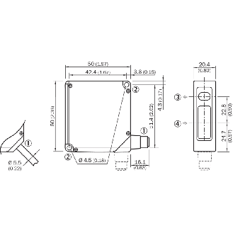 Laser de mesure CMOS P=65-105mm 4-20mA, PNP (x2), M12 8P-Lire la description