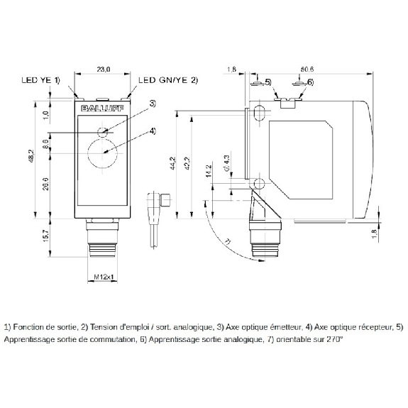 Laser de mesure P=100-5000mm 0-10V PNP/NPN LO/DO / M12 5P Laser de mesure P=100-5000mm 0-10V PNP/NPN LO/DO / M12 5P-Lire la description