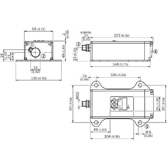 Laser de mesure P=0,2-70m 0-20mA/4-20mA / M12 5P-Lire la description