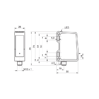 Laser de mesure Ligne Sd=100-600mm ANA+RS485 / M12 8P-Lire la description