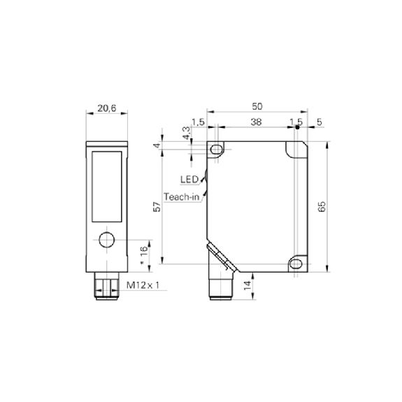 Laser de mesure Ligne P=50-300mm 4-20mA/0-10V+PNP / M12 8P-Lire la description