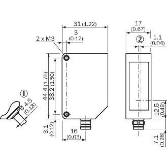 Laser de mesure P=50-150mm 4-20mA PNP/NPN / M12 5P+C0.3m-Lire la description