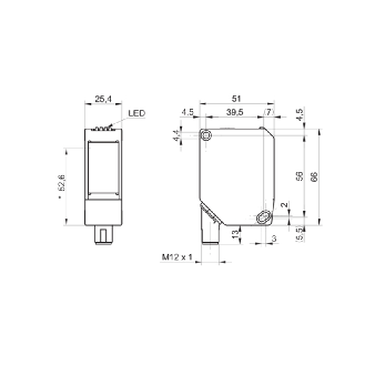 Laser de mesure Point 4-20mA P=200-13000mm / M12 5P-Lire la description