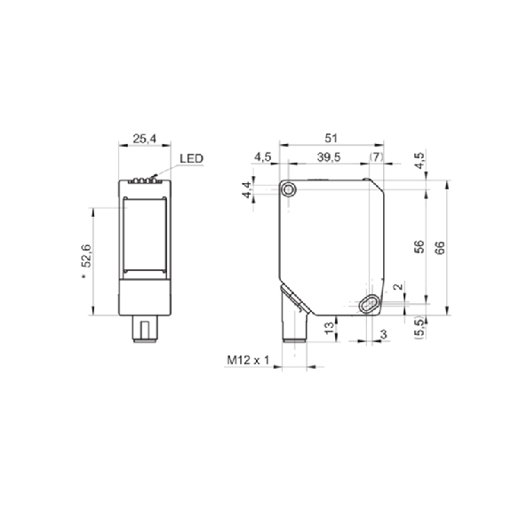 Laser de mesure Point 4-20mA P=200-13000mm / M12 5P-Lire la description