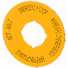 Étiquette, arrêt d'urgence, D=90mm, jaune, 4 langues, DE, EN, FR, IT