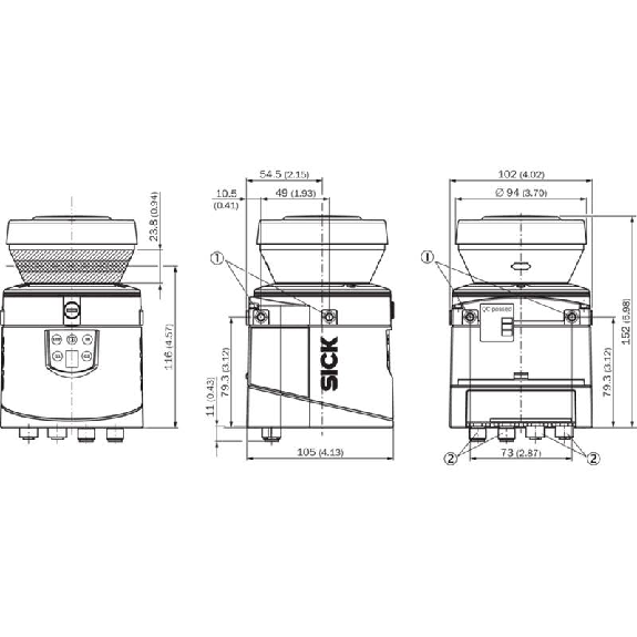 Capteur 2D-LiDAR Outdoor, 0,5 m ... 40 m, Horizontal (270°)-Lire la description