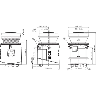 Capteur 2D-LiDAR Outdoor, 0,5 m ... 40 m, Horizontal (270°)-Lire la description