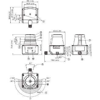 Capteur 2D-LiDAR Indoor 0,05 ... 3m, Horizontal (200°), 1 champ-Lire la description