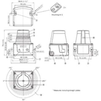 Capteur 2D-LiDAR Indoor 0,05 ... 4 m, Horizontal (270°), 16 champs-Lire la description