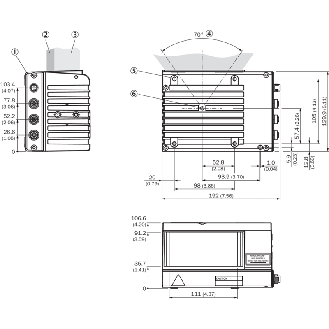 Capteur 2D-LiDAR, 0,7 ... 3 m, Horizontal (70°)-Lire la description