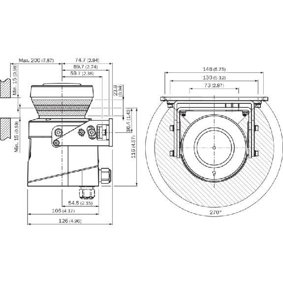 Capteur 2D-LiDAR 0 ... 10 m, Horizontal (270°) Capteur 2D-LiDAR 0 ... 10 m, Horizontal (270°)-Lire la description