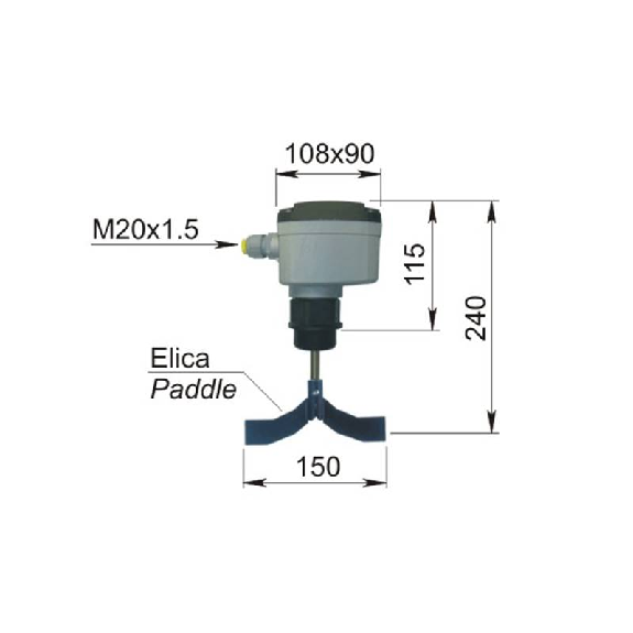 Contrôleur de niveau à hélice pour solides 110-220VAC Contrôleur de niveau à hélice pour solides 110-220VAC-Lire la description