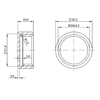 Capuchon de protection pour capteurs M30, POM, Ø 37 x 15 mm-Lire la description