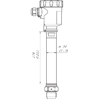 Détecteur vibrant de niveau, sonde 220mm, DPDT, G1/2 A PN 25, M20-Lire la description