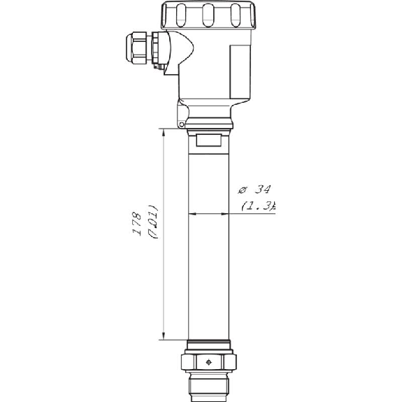 Détecteur vibrant de niveau, sonde 220mm, DPDT, G1/2 A PN 25, M20 Détecteur vibrant de niveau, sonde 220mm, DPDT, G1/2 A PN 25, M20-Lire la description