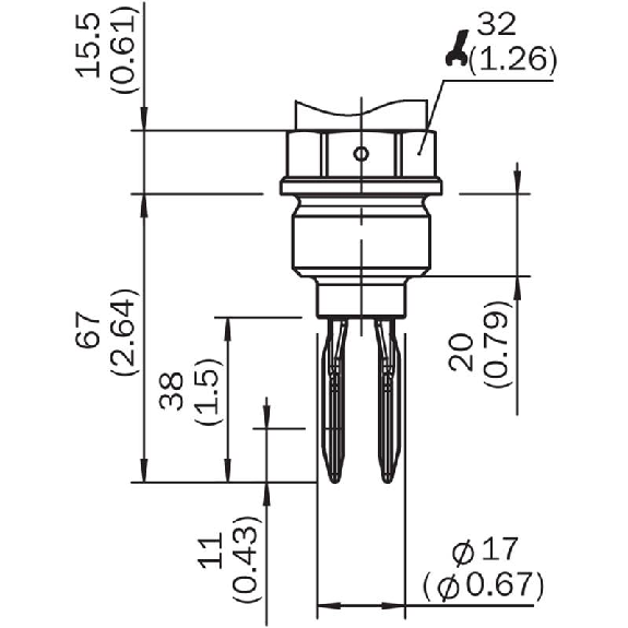 Capteur de niveau lg 67mm, PNP+IO-Link, G 1 A PN 64, M12A 4P-Lire la description