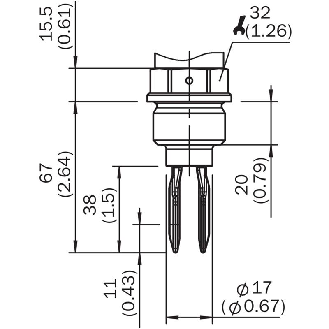 Capteur de niveau lg 67mm, PNP+IO-Link, G 1 A PN 64, M12A 4P-Lire la description