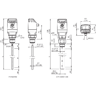 Capteur niveau cubic Sonde Inox 316L, l=500mm-Lire la description