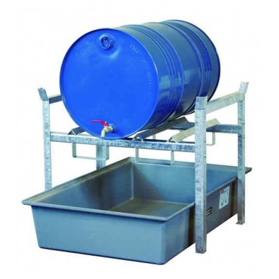 Rayonnage métallique 400 soit 2 fûts 60 litres ou 1 fût 220 litres-Lire la description