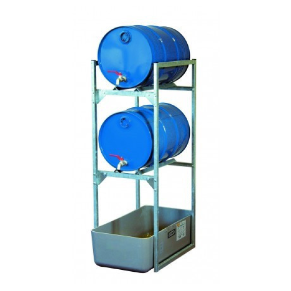 Rayonnage métallique 120 avec 2 supports pour fût de 60 litres-Lire la description