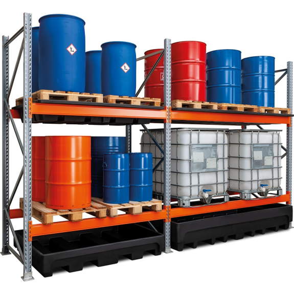 Rayonnage modulaire avec rétention pour produits industriels-Lire la description