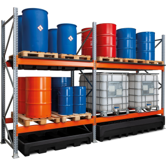 Rayonnage modulaire avec rétention pour produits industriels-Lire la description